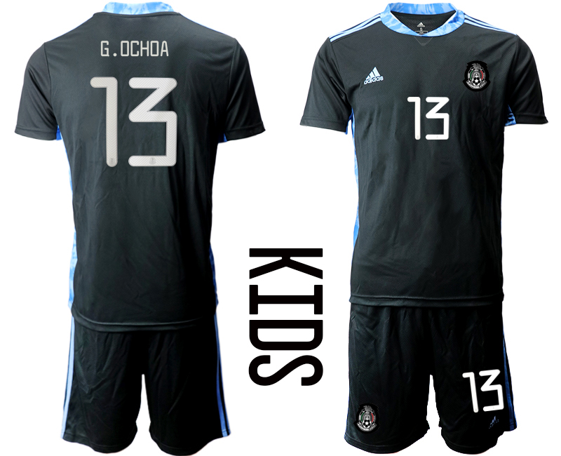 Youth 2020-2021 Season National team Mexico goalkeeper black #13 Soccer Jersey